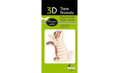 3D Model od papira Mačka, bijela - Slika 2